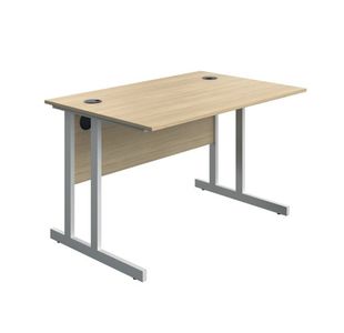 Serrion Twin Upright Desk 1200x800x730mm Oak/White KF800304