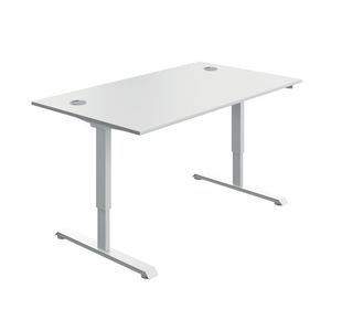 Serrion Single Motor Sit/Stand Desk 1400x800x730-1220mm White/White KF800329