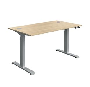 Serrion Dual Motor Sit/Stand Desk 1400x800x630-1290mm Oak/Silver KF800342