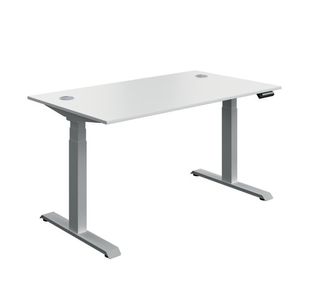 Serrion Dual Motor Sit/Stand Desk 1400x800x630-1290mm White/Silver KF800343