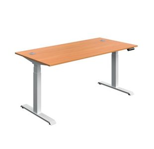 Serrion Dual Motor Sit/Stand Desk 1600x800x630-1290mm Beech/White KF800344
