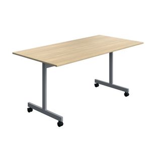 Serrion Tilting Rectangular Table 1600x800x730mm Oak/Silver KF800351