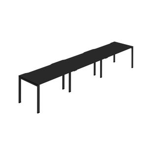 Jemini Three Person Bench Desk 1400x800mm Black (Set of 3) KF800402