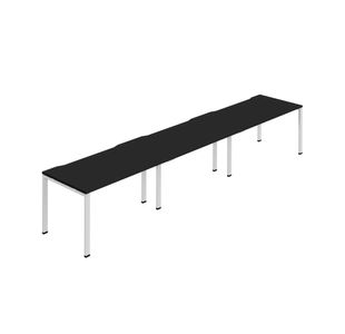 Jemini Three Person Bench Desk 1600x800mm Black/White (Set of 3) KF800421