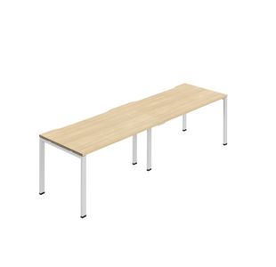 Jemini Two Person Bench Desk 1200x800mm Nova Oak/White (Set of 2) KF800444