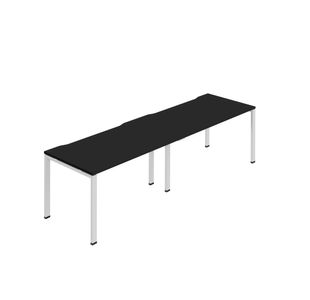 Jemini Two Person Bench Desk 1400x800mm Black/White (Set of 2) KF800455