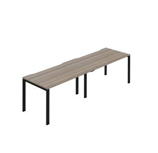 Jemini Two Person Bench Desk 1600x800mm Grey Oak/Black (Set of 2) KF800472