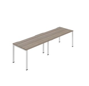Jemini Two Person Bench Desk 1600x800mm Grey Oak/White (Set of 2) KF800474
