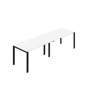 Jemini Two Person Bench Desk 1600x800mm White/Black (Set of 2) KF800479