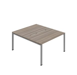 Jemini Two Person Back-to-Back Bench Desk 1200x800mm Grey Oak/Silver KF800590