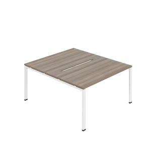 Jemini Two Person Back-to-Back Bench Desk 1200x800mm Grey Oak/White KF800591
