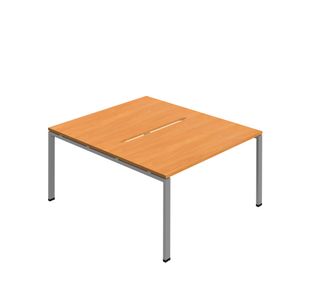 Jemini Two Person Back-to-Back Bench Desk 1400x800mm Beech/Silver KF800600