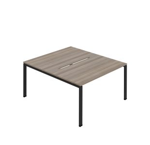 Jemini Two Person Back-to-Back Bench Desk 1400x800mm Grey Oak/Black KF800605