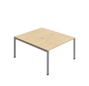 Jemini Two Person Back-to-Back Bench Desk 1400x800mm Nova Oak/Silver KF800610