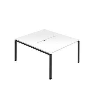 Jemini Two Person Back-to-Back Bench Desk 1400x800mm White/Black KF800612