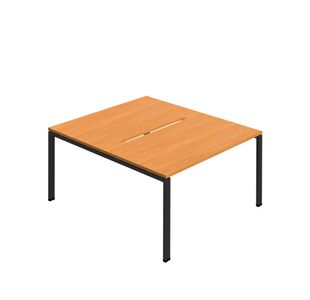 Jemini Two Person Back-to-Back Bench Desk 1600x800mm Beech/Black KF800616