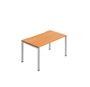 Jemini One Person Bench Desk 1400x800mm Beech/Silver KF800649