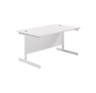 Jemini Single Rectangular Desk 1200x800x730mm White/White KF801099