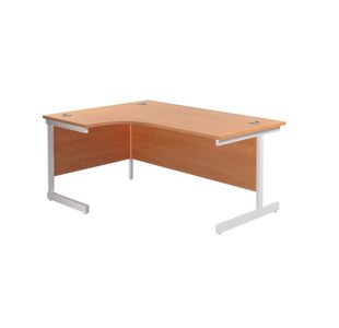 Jemini Radial Left Hand Cantilever Desk 1600x1200x730mm Beech/White KF801846