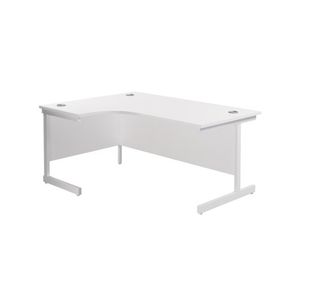 Jemini Radial Left Hand Cantilever Desk 1600x1200x730mm Nova Oak/White KF801874