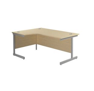 Jemini Radial Left Hand Cantilever Desk 1800x1200x730mm Maple/Silver KF802004