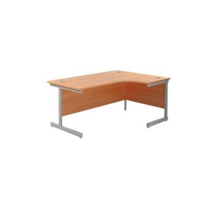 Jemini Radial Right Hand Cantilever Desk 1800x1200x730mm Beech/Silver KF802026