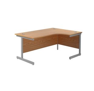 Jemini Radial Right Hand Cantilever Desk 1800x1200x730mm Nova Oak/Silver KF802045