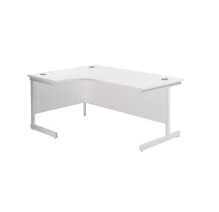Jemini Radial Left Hand Cantilever Desk 1800x1200x730mm White/White KF802116