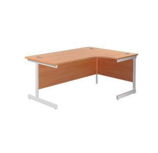 Jemini Radial Right Hand Cantilever Desk 1800x1200x730mm Beech/White KF802141