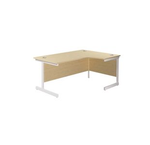 Jemini Radial Right Hand Cantilever Desk 1800x1200x730mm Maple/White KF802185