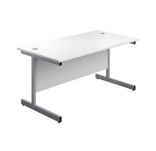 First Rectangular Cantilever Desk 1600x800x730mm White/Silver KF803454