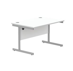 Astin Rectangular Single Upright Cantilever Desk 1200x800x730mm Arctic White/Arctic White KF803608