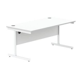 Astin Rectangular Single Upright Cantilever Desk 1600x800x730mm Arctic White/Arctic White KF803627