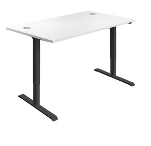 First Economy Single Motor Sit/Stand Desk 1200x800x705-1220mm White/Black KF803795