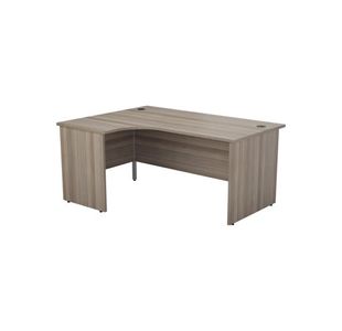 Jemini Radial Left Hand Panel End Desk 1600x1200x730mm Grey Oak KF805014