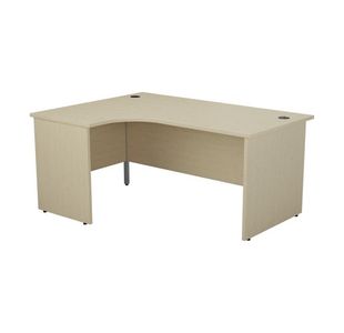 Jemini Radial Left Hand Panel End Desk 1800x1200x730mm Maple KF805168