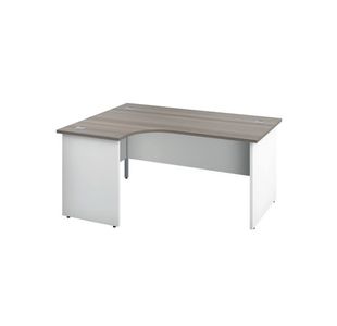 Jemini Switch Radial Left Hand Desk 1800x1200x730mm Grey Oak KF805496