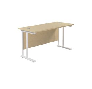Jemini Rectangular Cantilever Desk 1200x600x730mm Maple/White KF806301