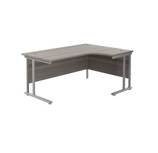 Jemini Radial Right Hand Cantilever Desk 1600x1200x730mm Grey Oak/Silver KF807599
