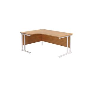 Jemini Radial Left Hand Cantilever Desk 1600x1200x730mm Nova Oak/White KF807667