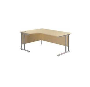 Jemini Radial Left Hand Cantilever Desk 1800x1200x730mm Maple/Silver KF807803