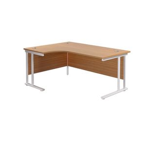 Jemini Radial Left Hand Cantilever Desk 1800x1200x730mm Nova Oak/White KF807902