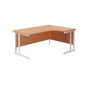 Jemini Radial Right Hand Cantilever Desk 1800x1200x730mm Beech/White KF807940