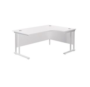 Jemini Radial Right Hand Cantilever Desk 1800x1200x730mm White/White KF807971