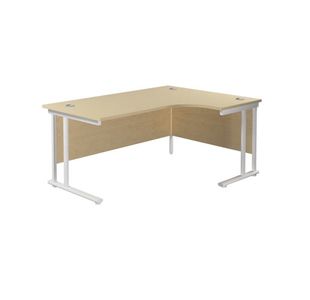 Jemini Radial Right Hand Cantilever Desk 1800x1200x730mm Maple/White KF807988