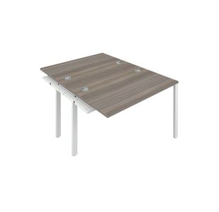 Jemini 2 Person Extension Bench Desk 1200x1600x730mm Grey Oak KF808619