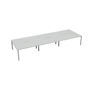 Jemini 6 Person Bench Desk 3600x1600x730mm White/White KF808817