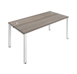 Jemini 1 Person Bench Desk 1400x800x730mm Grey Oak/White KF808855