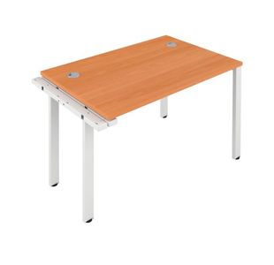 Jemini 1 Person Extension Bench Desk 1400x800x730mm Beech/White KF808909