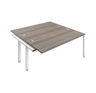 Jemini 2 Person Extension Bench Desk 1400x1600x730mm Grey Oak KF808978